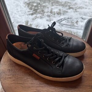 Ecco Men's Black Sneakers with White Soles